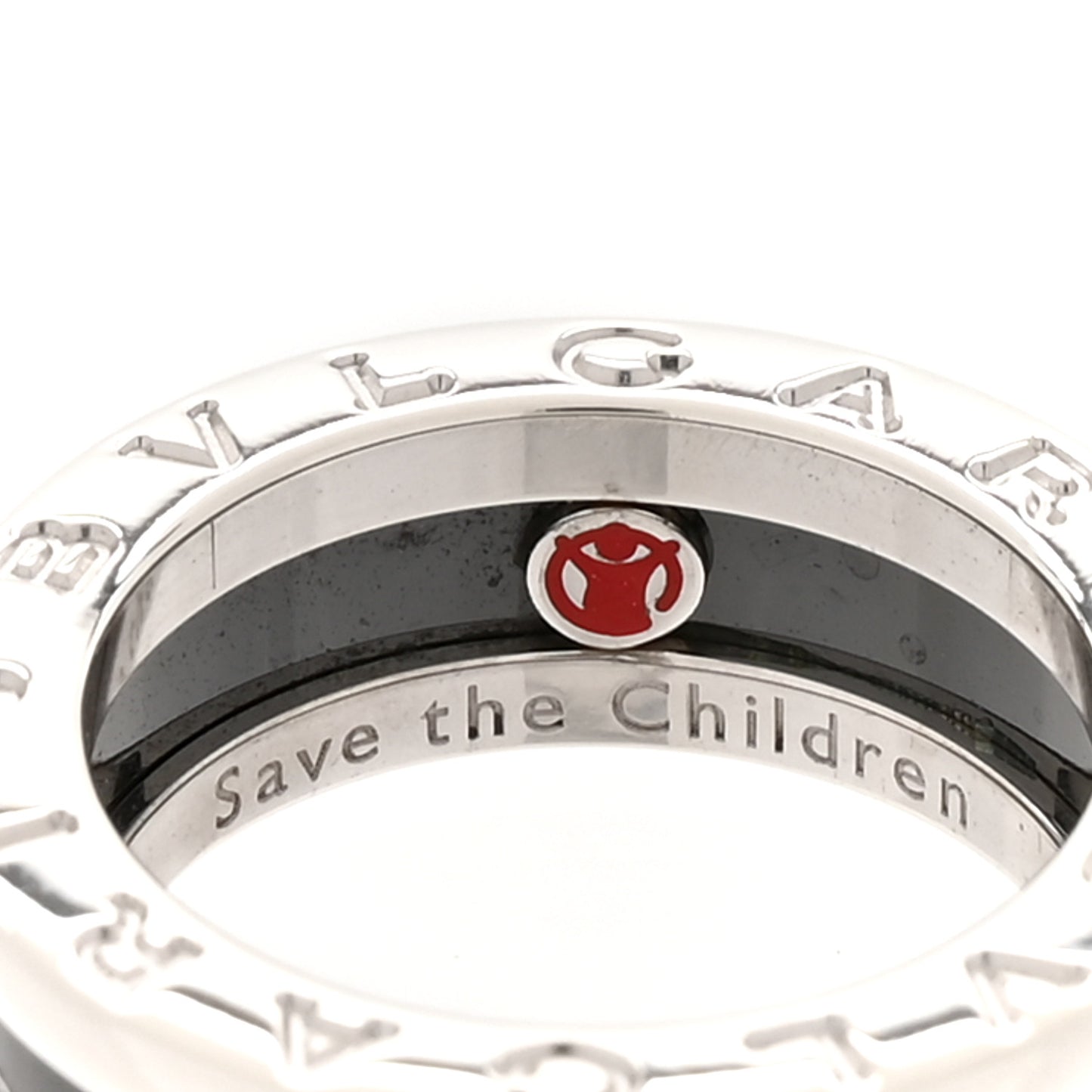 Sterling Silver Ceramic Save The Children One-Band Ring 48 4.5