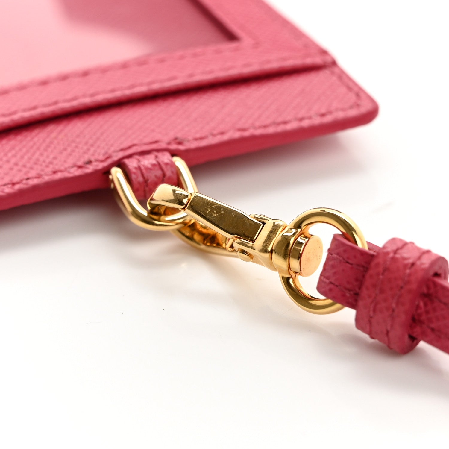 Prada Saffiano Badge Holder Fuschia 8 of 9