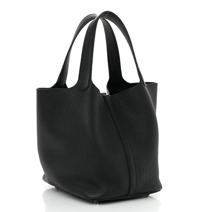 Hermes Taurillon Clemence Picotin Lock 22 MM Black 3 of 11