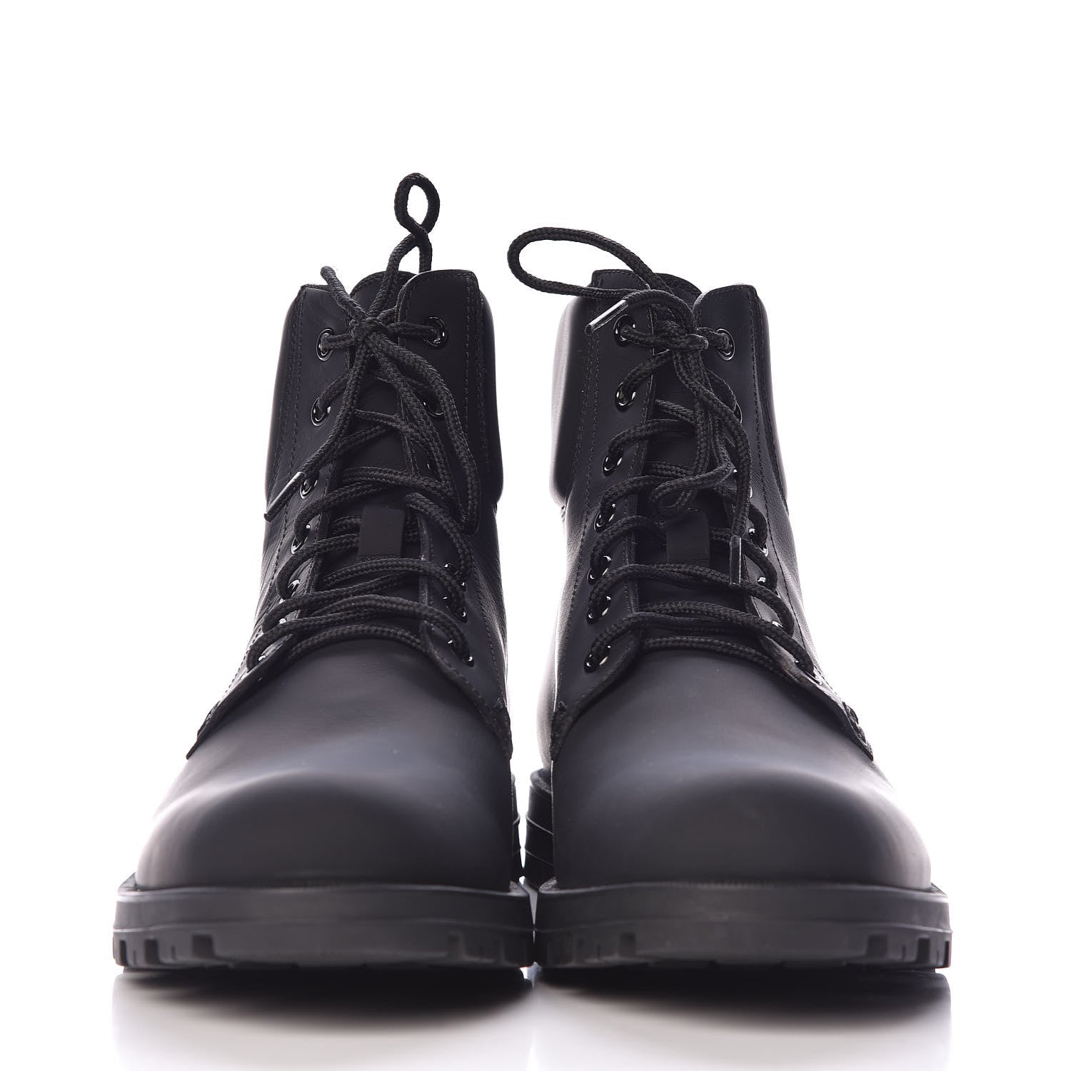 Gucci Rubberized Mens Lace Up Ankle Boots 8 Black 2 of 7