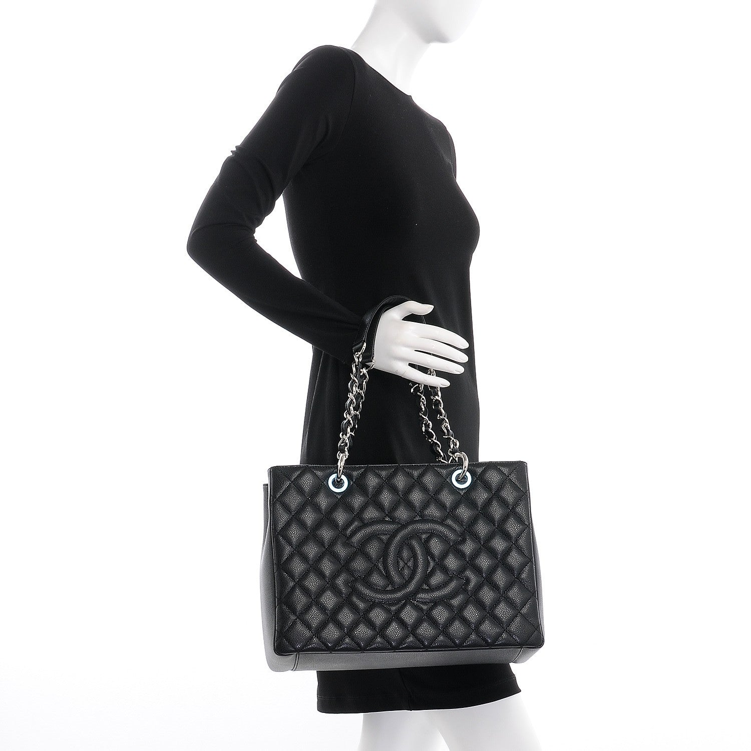 Chanel Caviar Quilted Grand Shopping Tote GST Black 2 of 8