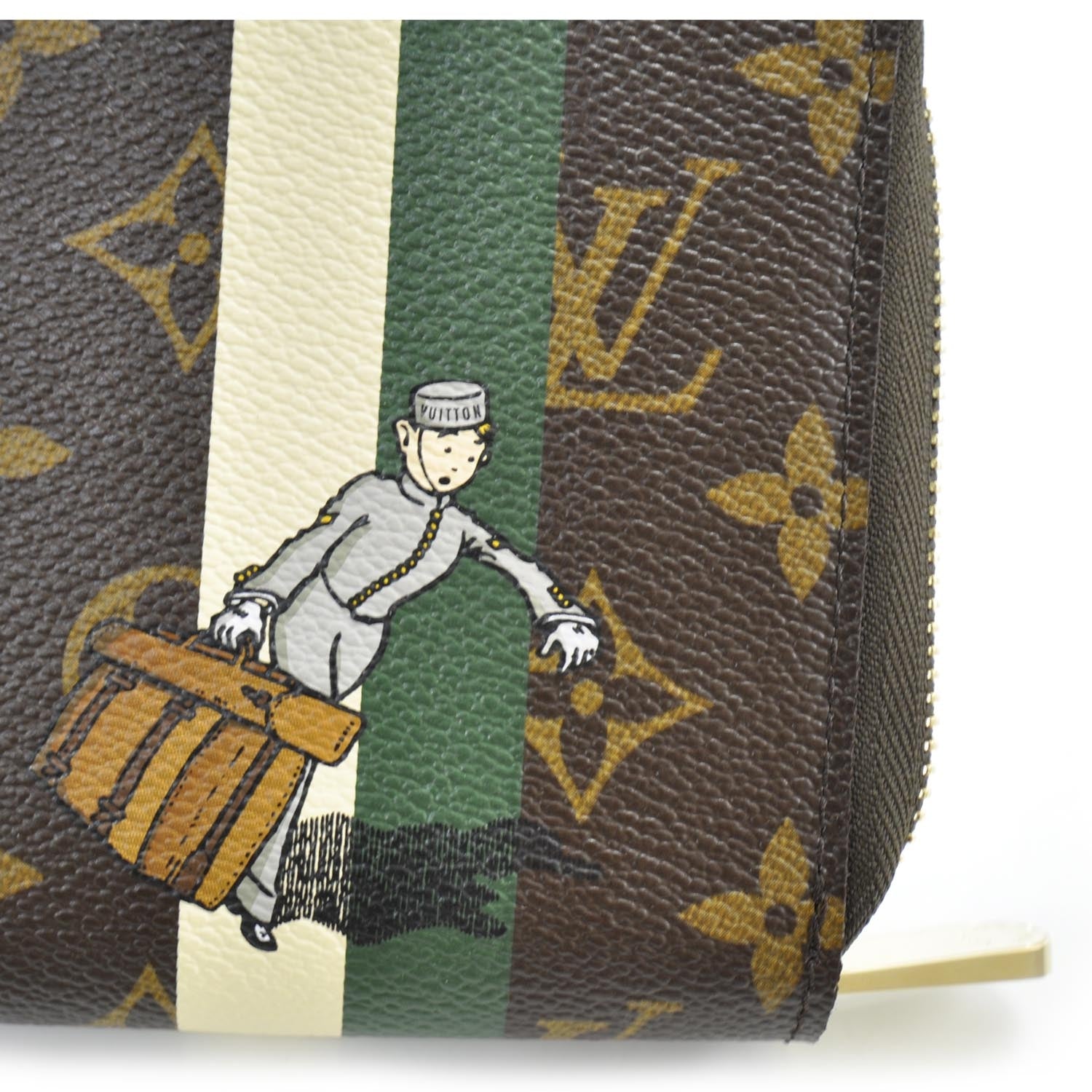 Louis Vuitton Monogram Groom Zippy Organizer Wallet Green 6 of 7