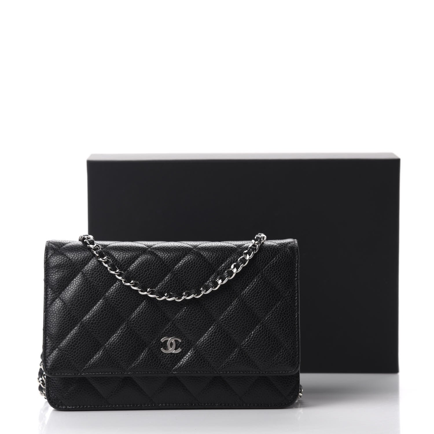 Chanel Caviar Quilted Wallet On Chain WOC Black 12 of 12
