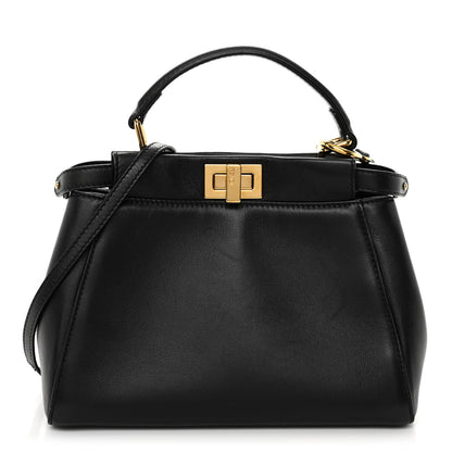 Fendi Nappa Mini Peekaboo Iconic Satchel Black 1 of 10