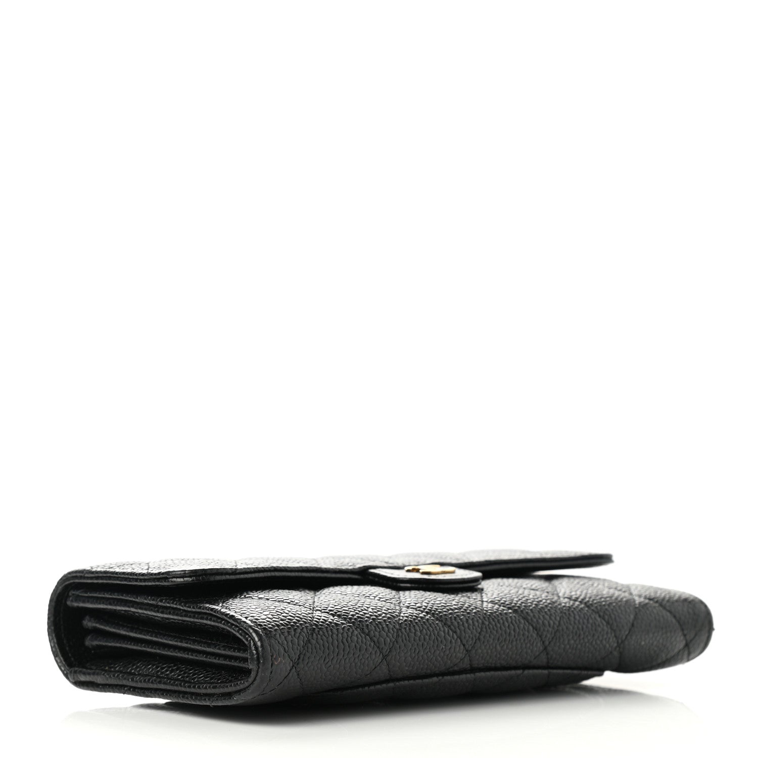 Chanel Caviar Quilted Large Gusset Flap Wallet Black 4 of 9