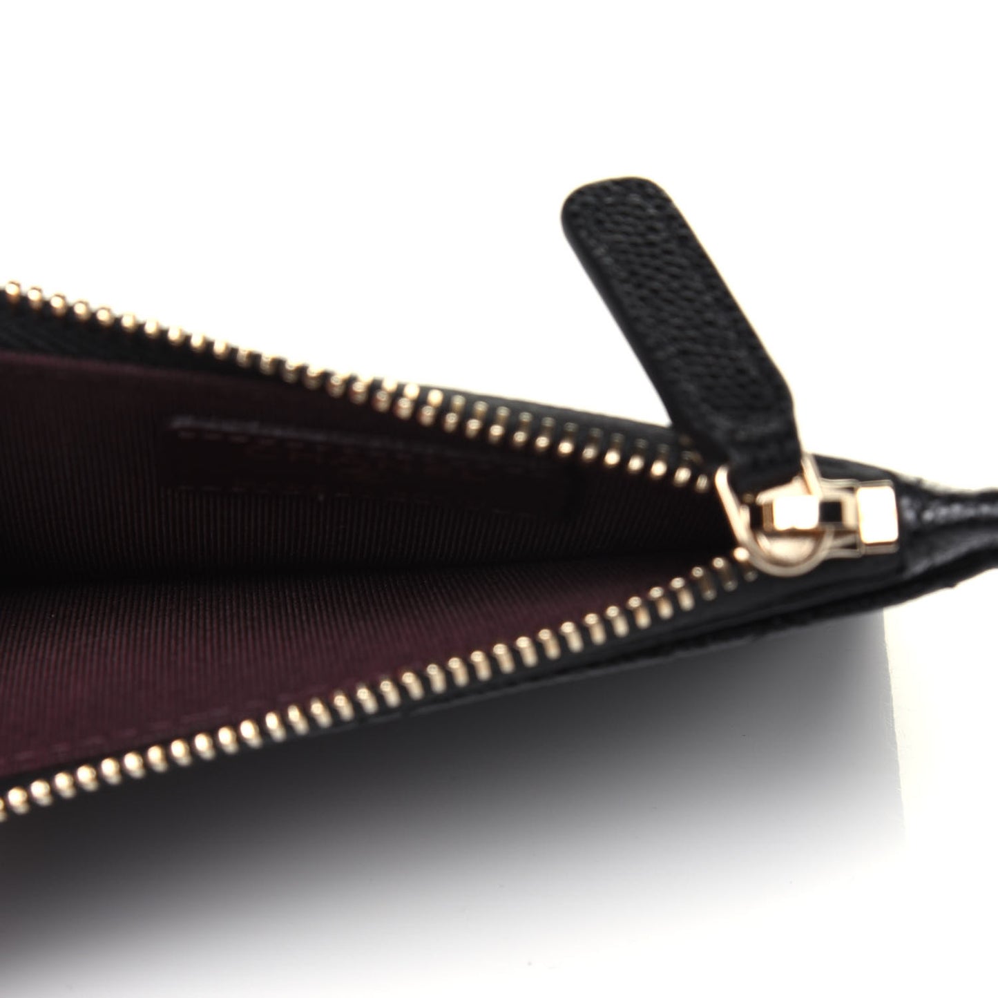 Caviar Quilted CC Zip Card Holder Black