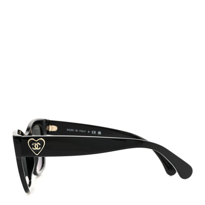 Chanel Acetate Square CC Heart Sunglasses 5478-A Black 3 of 8