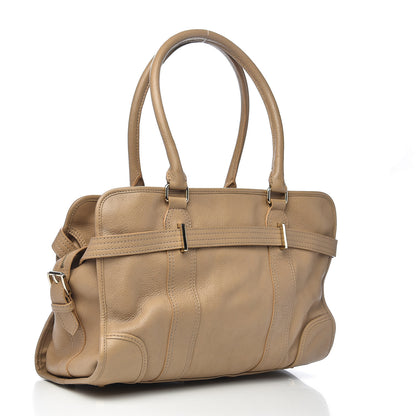 Burberry Grainy Calfskin Top Handle Bag Beige 3 of 19