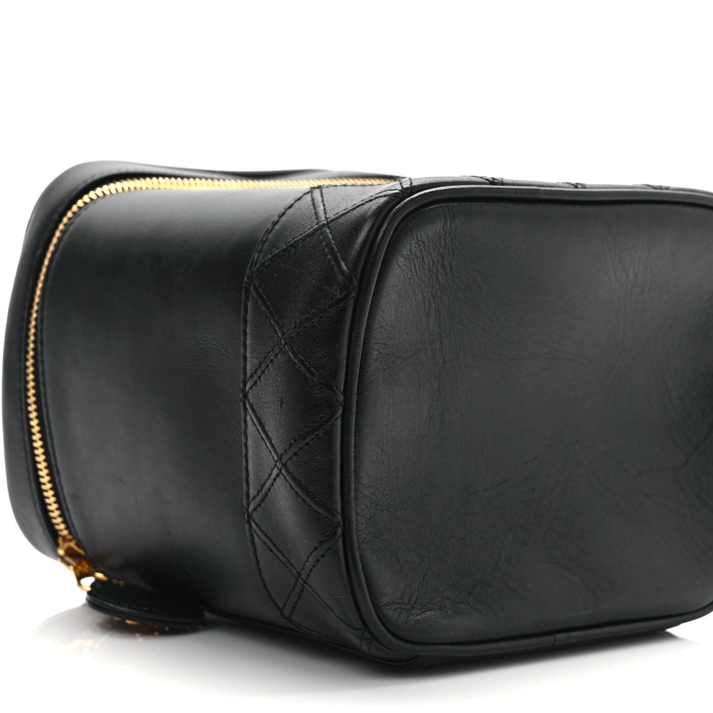 Lambskin Vanity Cosmetic Case Black