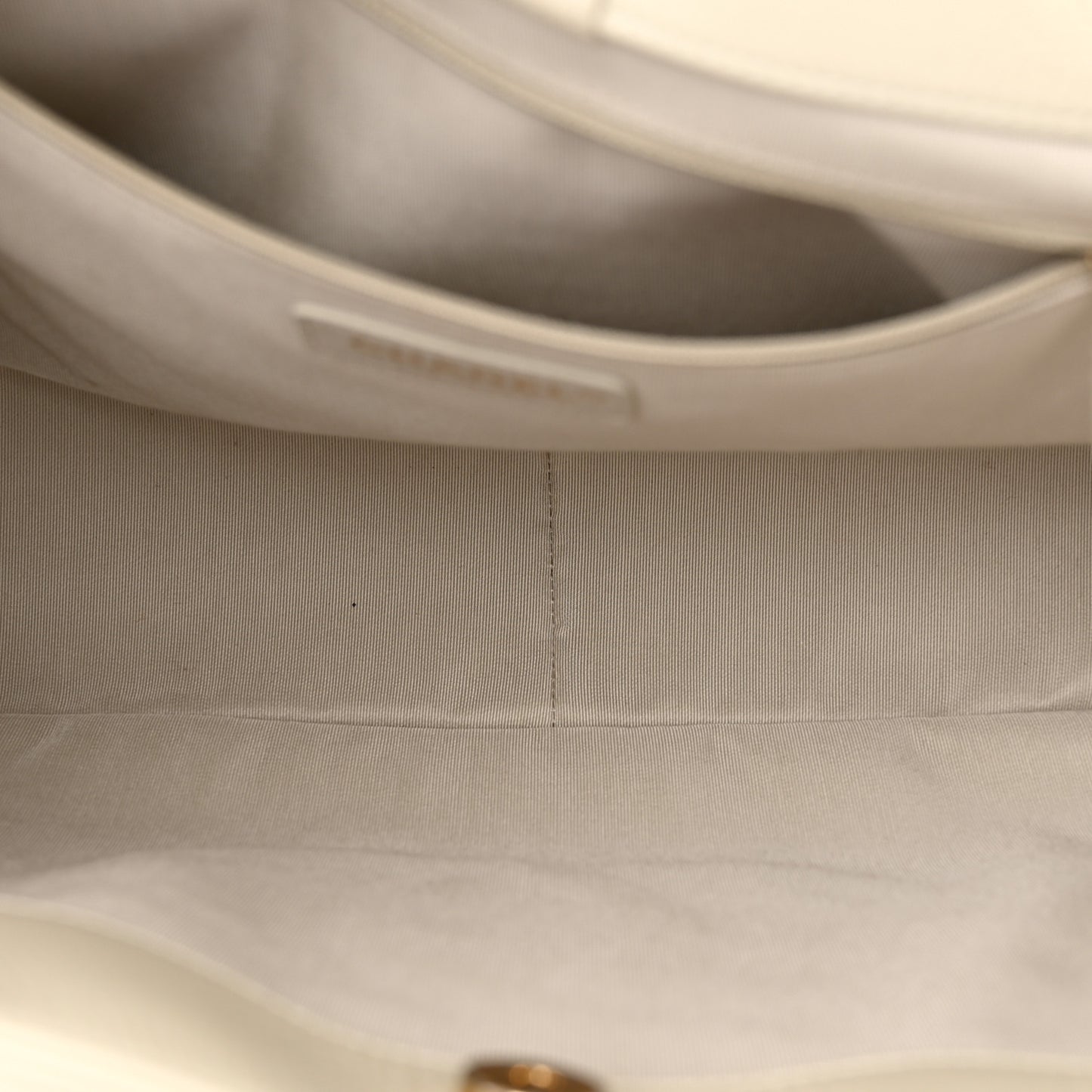 Shiny Aged Calfskin Shopping Bag White