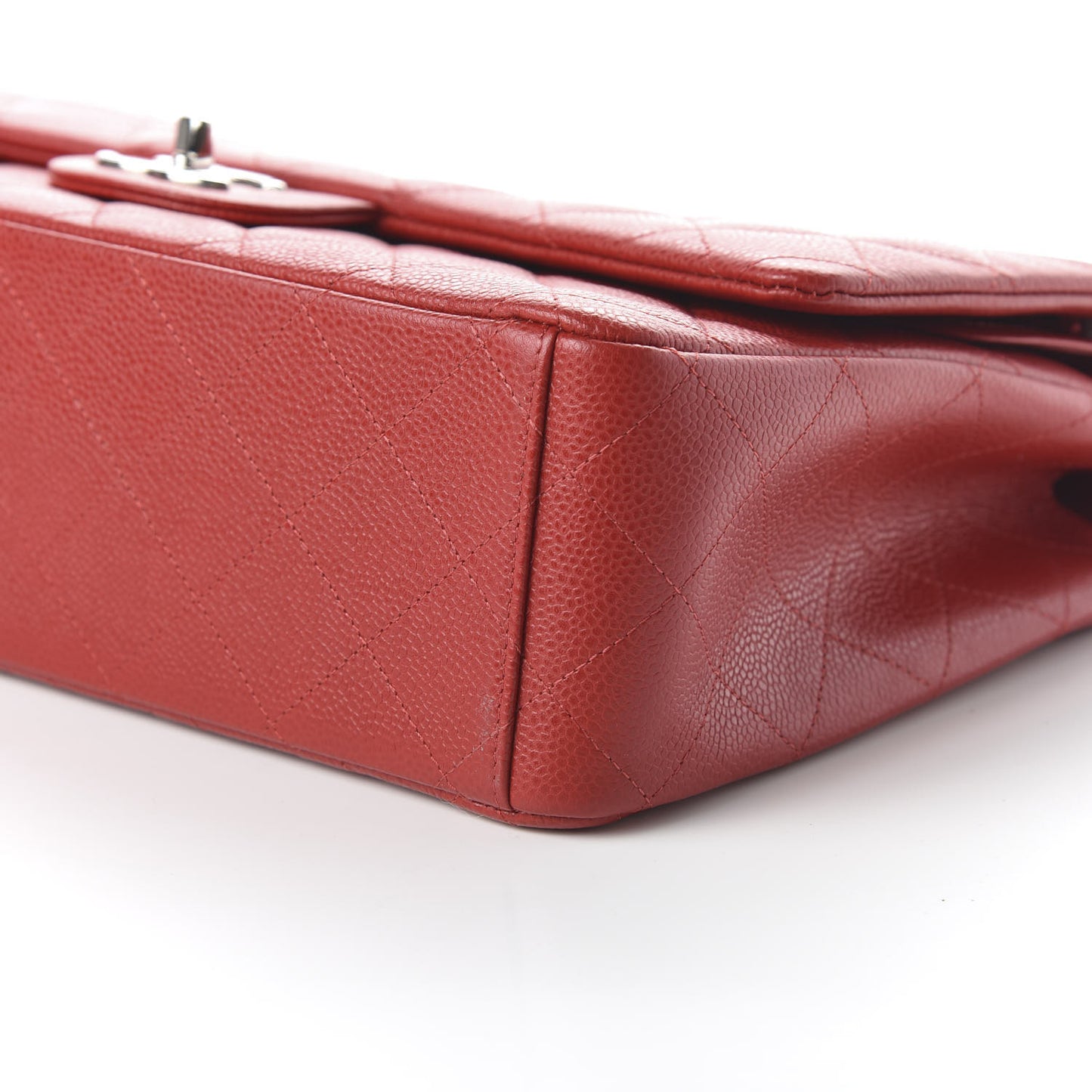 Caviar Quilted Maxi Double Flap Red