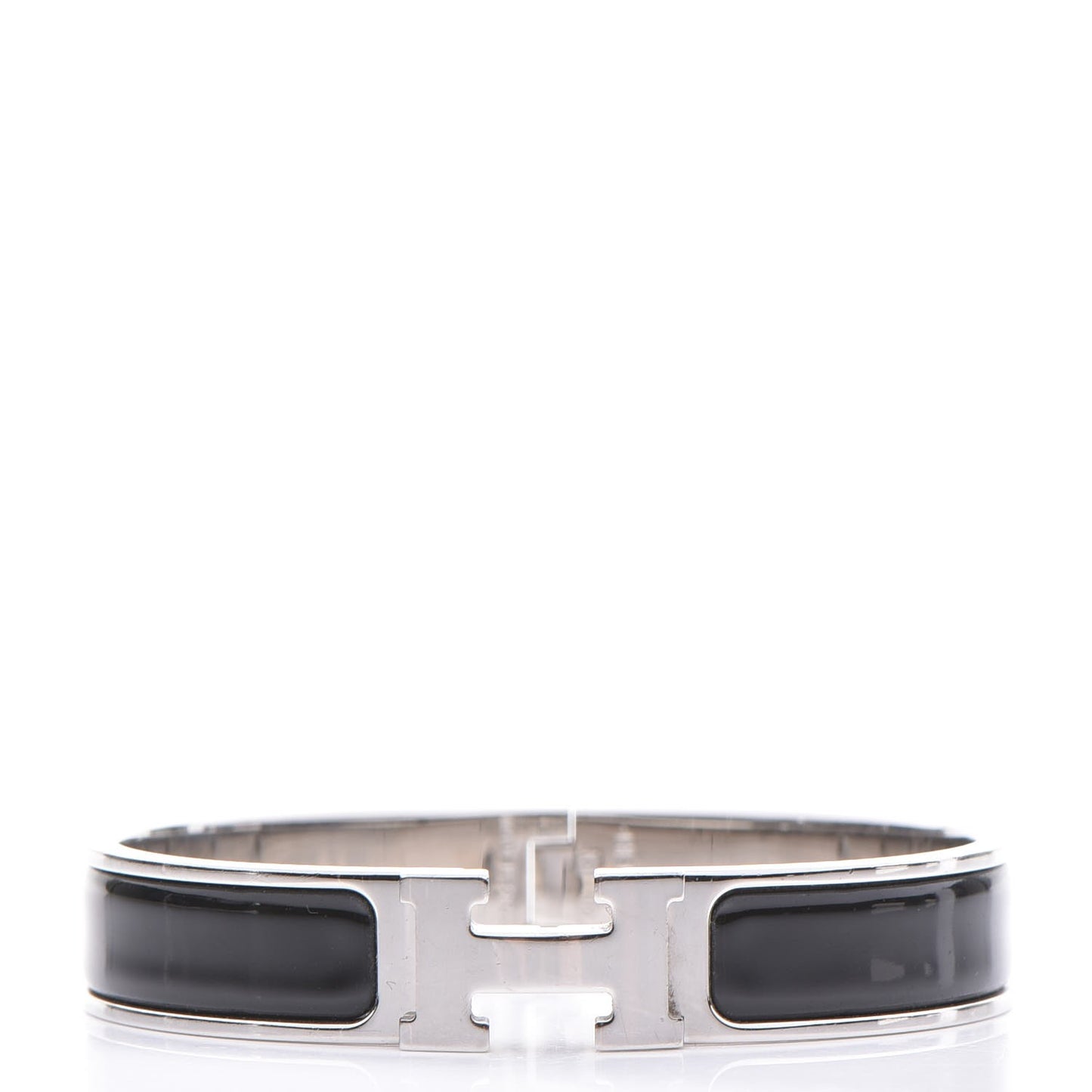 Enamel Narrow Clic Clac H Bracelet GM Black