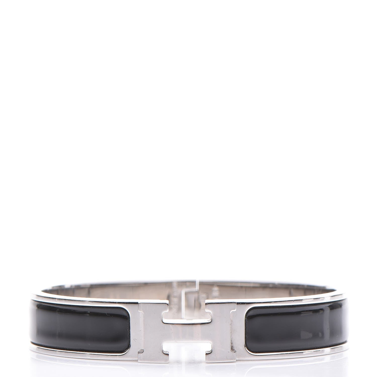 Hermes Enamel Narrow Clic Clac H Bracelet GM Black 1 of 6