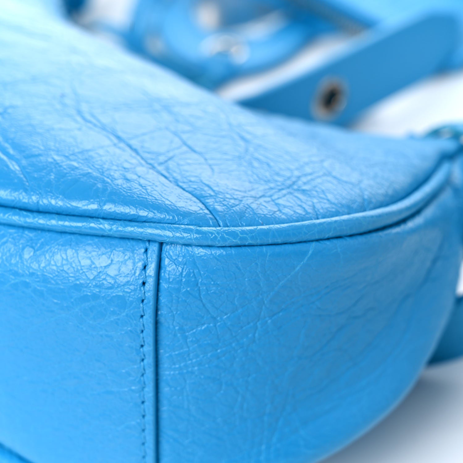 Balenciaga Agneau Arena Le Cagole Shoulder Bag XS Cyan 12 of 14