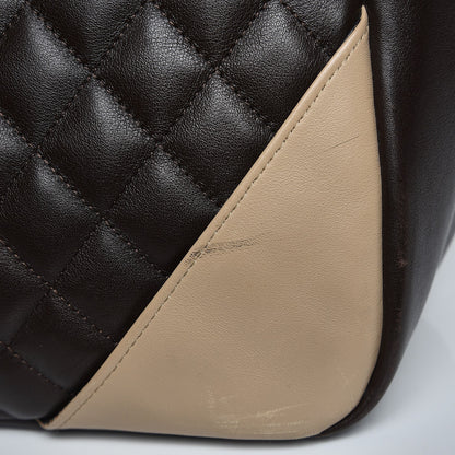 Chanel Calfskin Quilted Large Cambon Flap Brown Beige 8 of 11