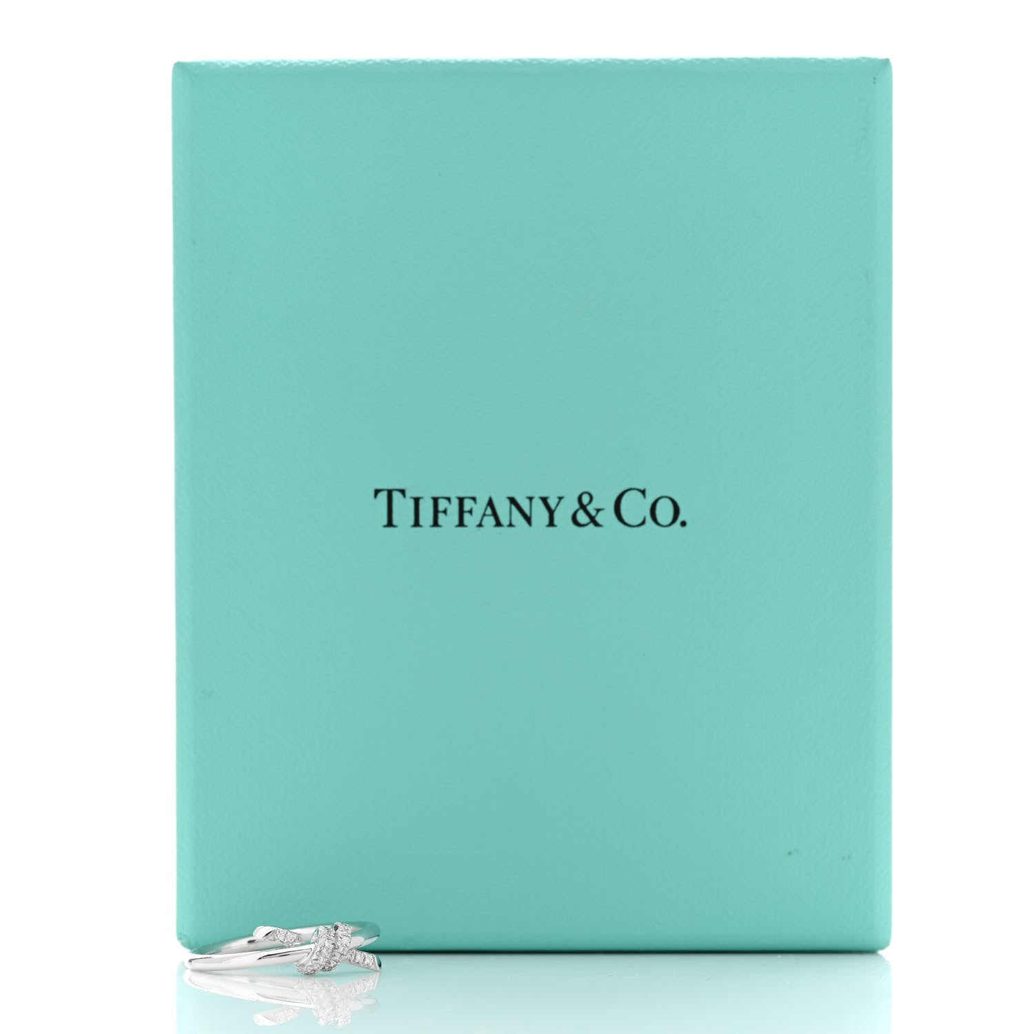 Tiffany 18K White Gold Diamond Small Knot Ring 54 6.75 5 of 5
