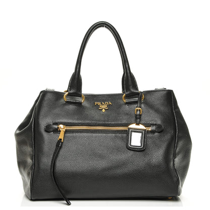 Prada Vitello Daino Top Handle Tote Nero Black 1 of 6