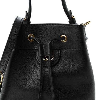 Gucci Glazed Textured Calfskin Web Small Ophidia Bucket Bag Black 8 of 10