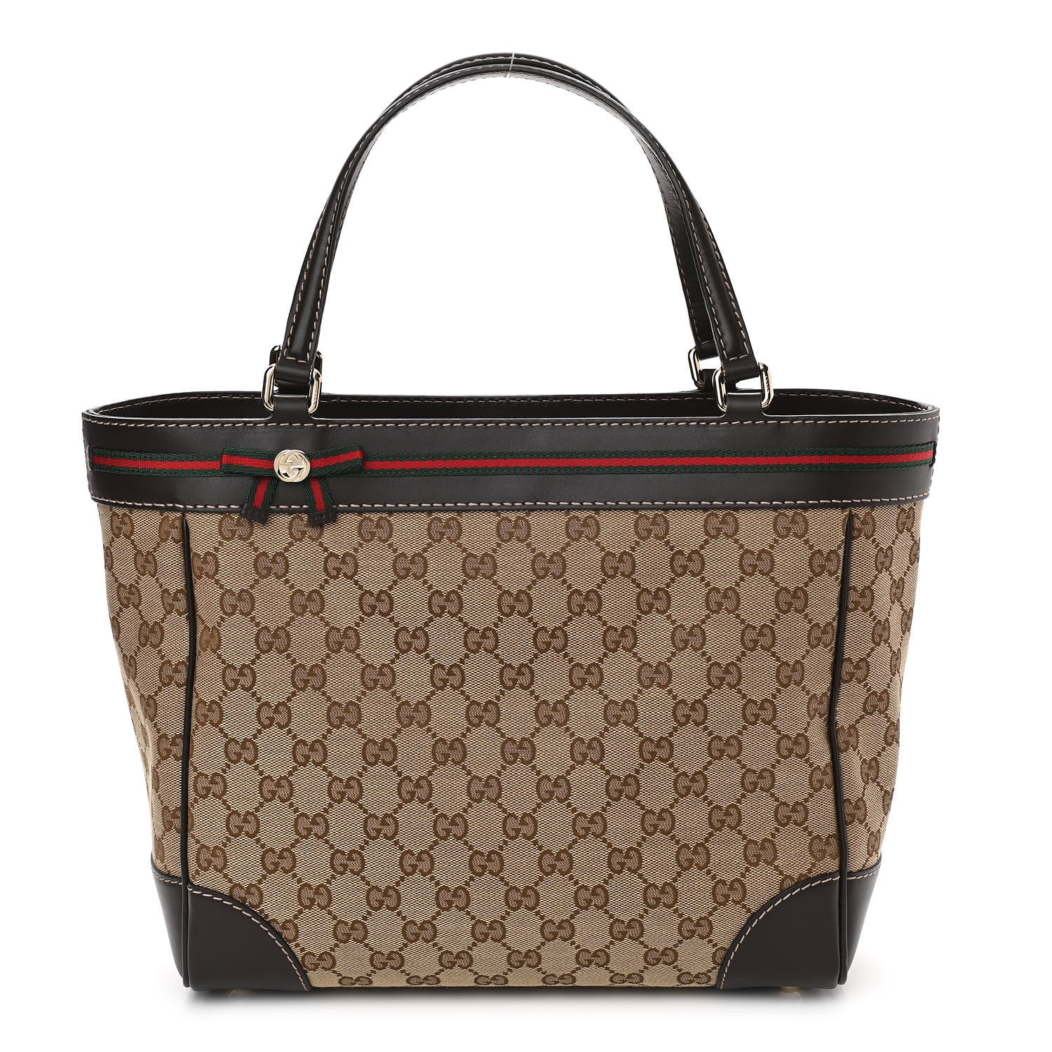 Gucci Monogram Web Medium Mayfair Tote Dark Brown 1 of 11