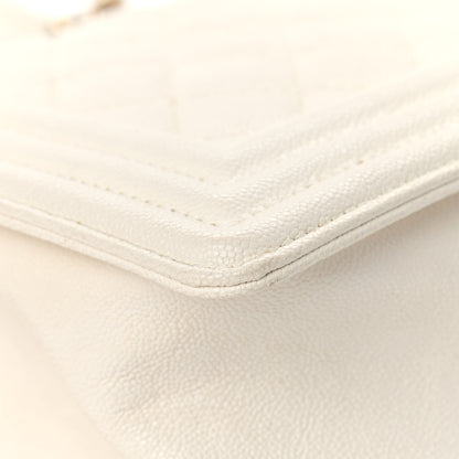 Chanel Caviar Quilted Medium Boy Flap White 10 of 12