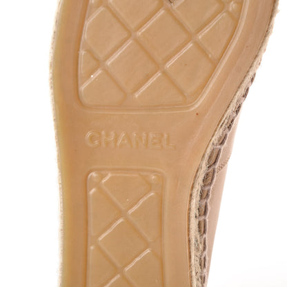 Chanel Lambskin CC Espadrilles 38 Beige Black 7 of 10
