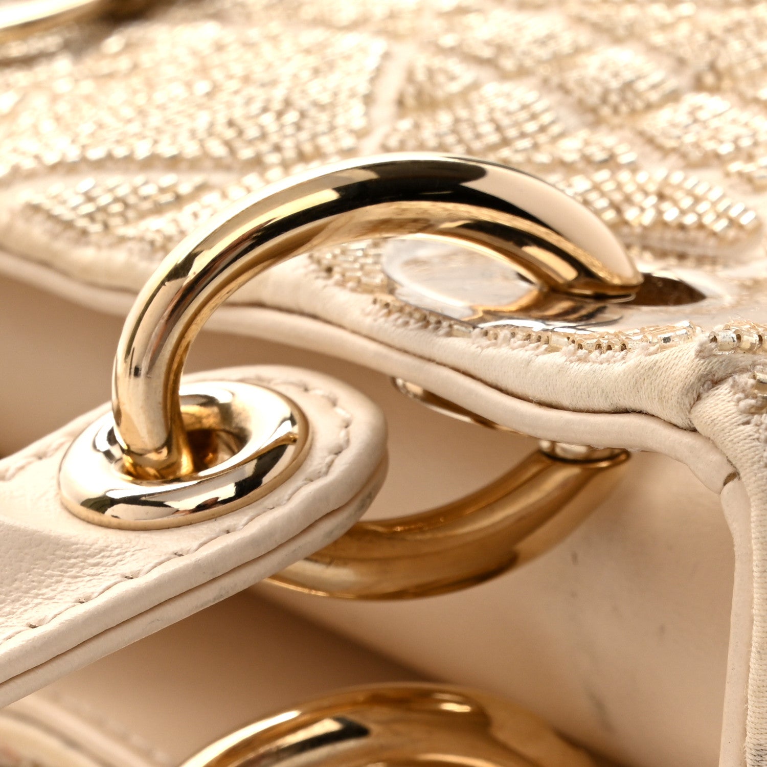 Christian Dior Lambskin Cannage Beaded Embroidered Mini Lady Dior Caramel Beige 12 of 14