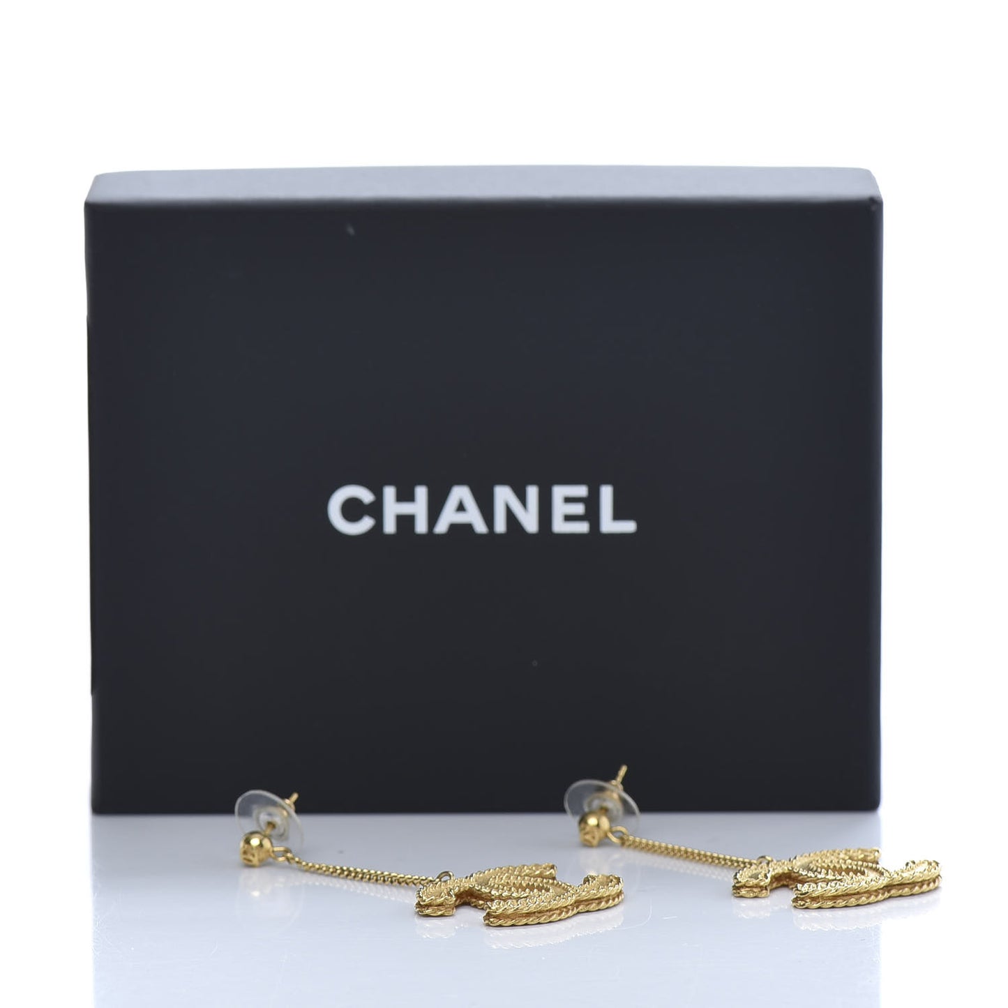 CC Drop Earrings Matte Gold
