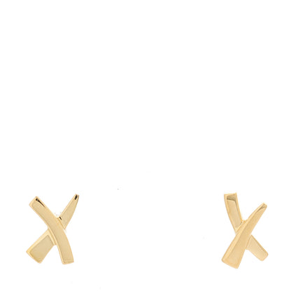 Tiffany 18K Yellow Gold Mini Paloma's Graffiti X Earrings 1 of 4