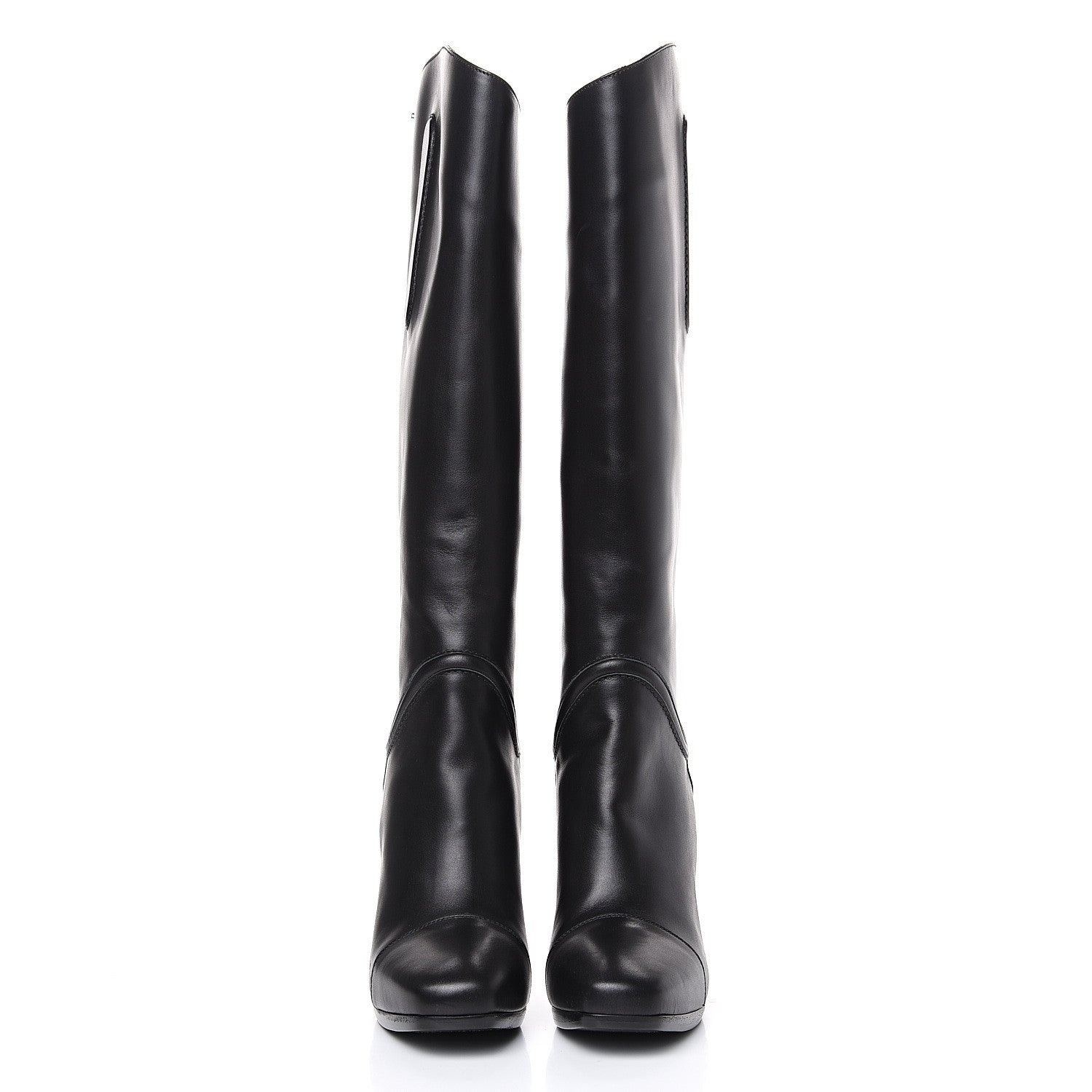 Hermes Calfskin Knee High Riding Boots 38 Black 2 of 8