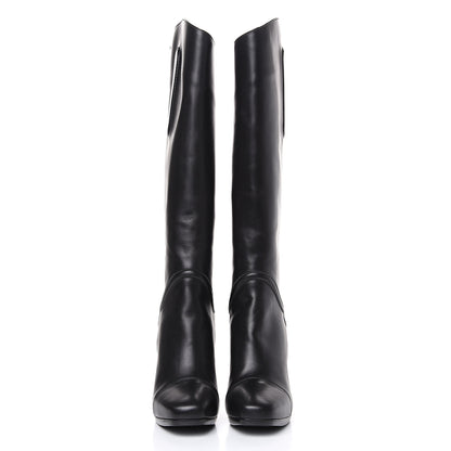 Hermes Calfskin Knee High Riding Boots 38 Black 2 of 8