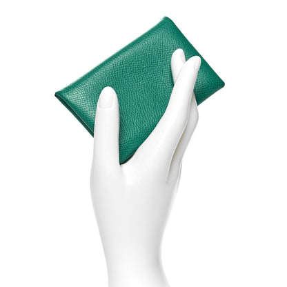 Hermes Epsom Calvi Card Case Vert Jade 2 of 10
