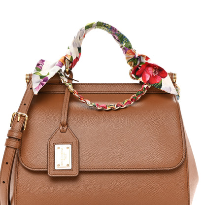 Dolce & Gabbana Dauphine Medium Miss Sicily Satchel With Scarf Caramello 7 of 11