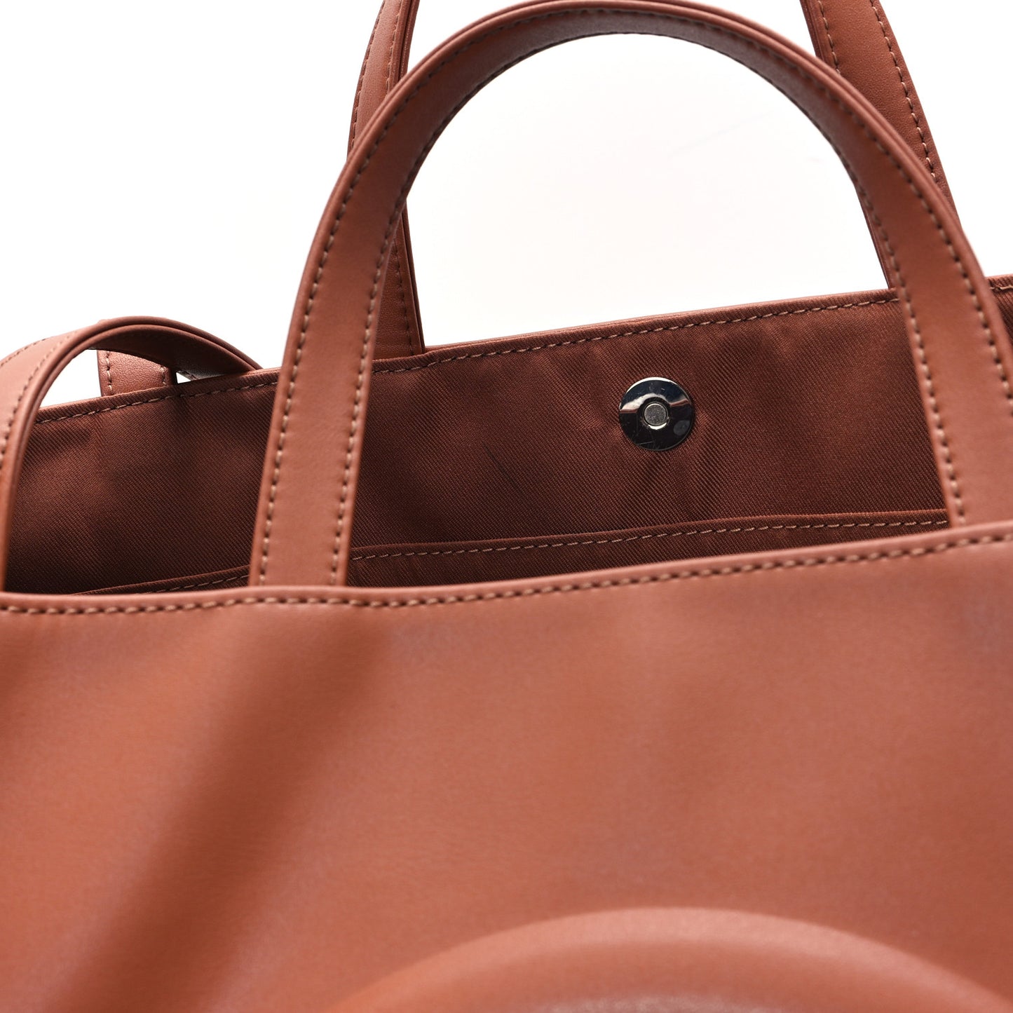 Vegan Leather Large Shopping Bag Tan