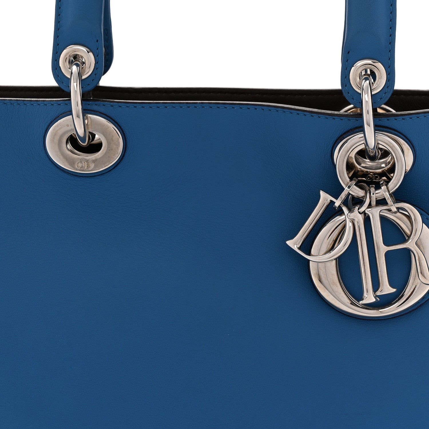 Christian Dior Smooth Calfskin Medium Diorissimo Tote Blue 9 of 13
