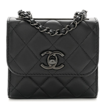 Chanel Lambskin Quilted Mini Trendy CC Clutch With Chain So Black 1 of 11