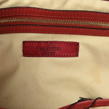 Valentino Garavani Calfskin Rockstud Top Handle Satchel Rosso Valentino 7 of 14