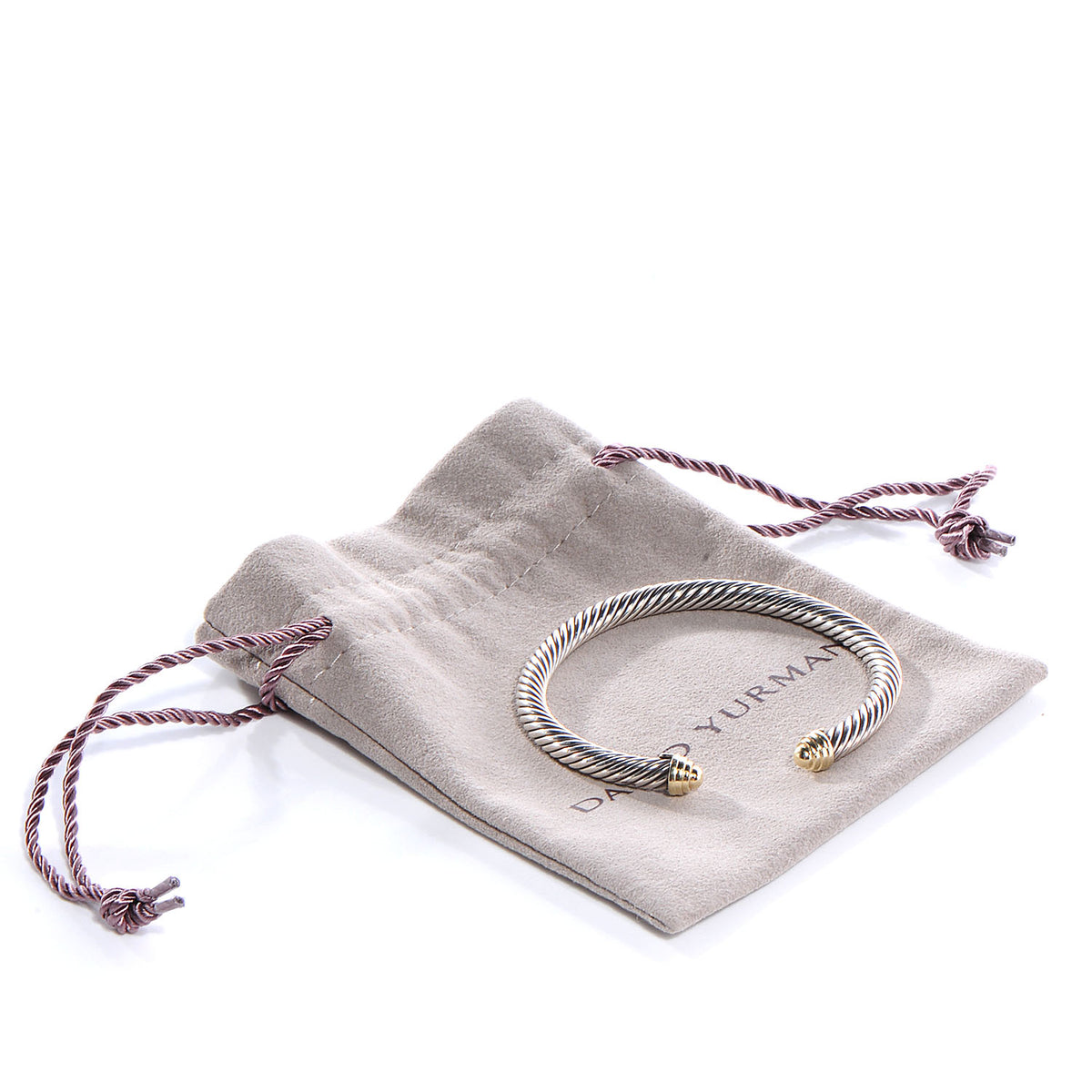 David Yurman Sterling Silver 14K Yellow Gold 5mm Cable Classics Bracelet 6 of 6