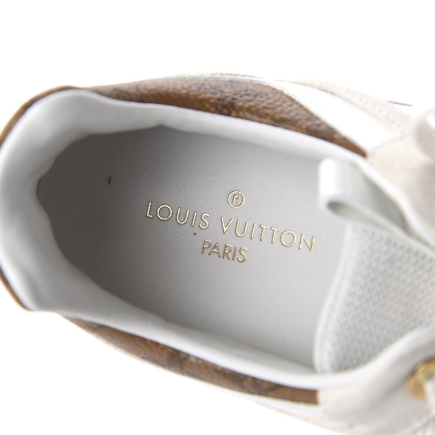 Suede Reverse Monogram Run Away Sneakers 35 White