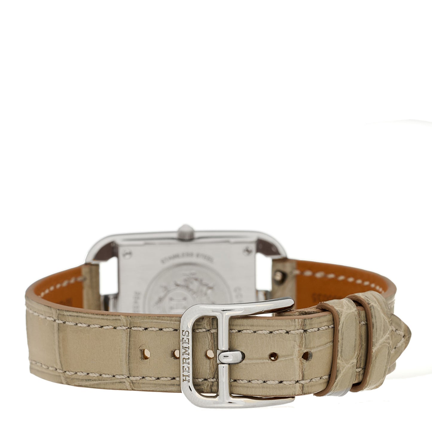 Stainless Steel Alligator Diamond Bezel 23mm Cape Cod Chaine d'Ancre Joaillier Quartz Watch Gris Perle