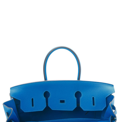 Hermes Taurillon Clemence Birkin 35 Bleu Hydra 14 of 33