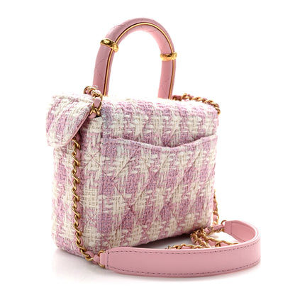 Chanel Tweed Handle Crush Small Vanity Case Pink Ecru 3 of 10