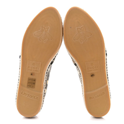 Gucci GG Supreme Monogram Bees Espadrille Flats 40.5 Beige Ebony Oro Black 5 of 12