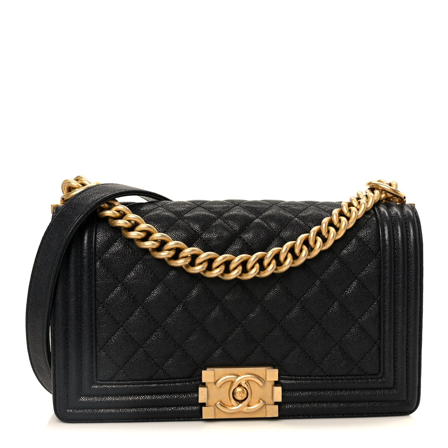 Chanel Caviar Quilted Medium Boy Flap Navy 1 of 10