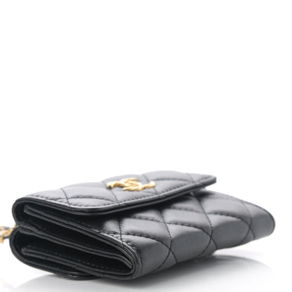 Chanel Lambskin Quilted Card Holder with Chain Black 4 of 13