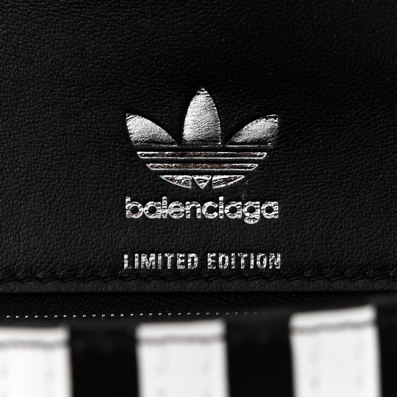 Balenciaga X ADIDAS Shiny Box Calfskin Small Hourglass Top Handle Bag Black White 6 of 11