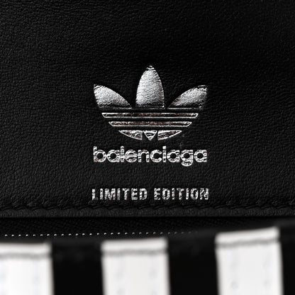 Balenciaga X ADIDAS Shiny Box Calfskin Small Hourglass Top Handle Bag Black White 6 of 11