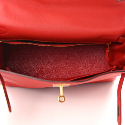 Hermes Togo Kelly Retourne 28 Rouge Casaque 5 of 14