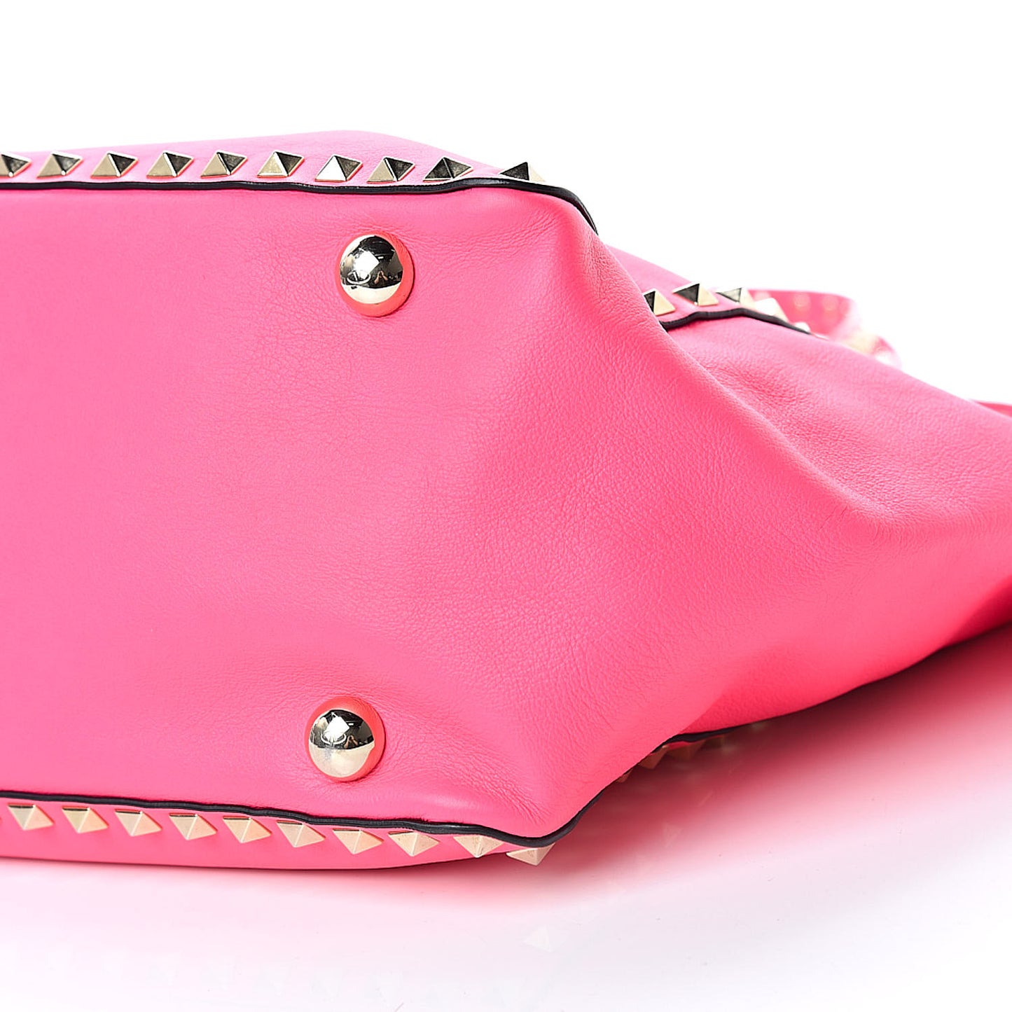 Vitello Medium Rockstud Tote Fuxia Fluo