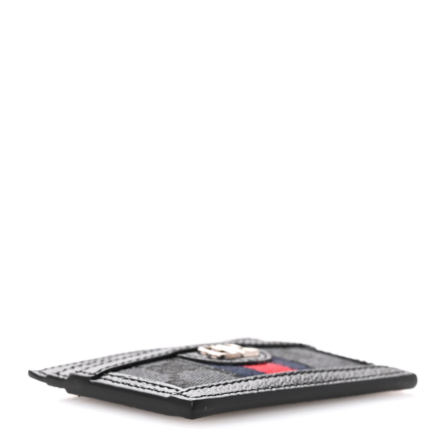 Gucci X BALENCIAGA BB Monogram Web Ophidia Card Holder Black 4 of 9