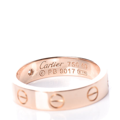 Cartier 18K Pink Gold Diamond 4mm LOVE Wedding Band Ring 49 4.75 5 of 6